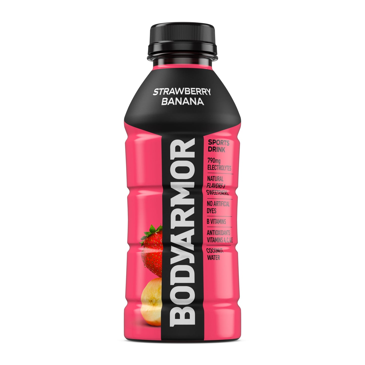 BODYARMOR Sports Drink, Strawberry Banana, Electrolyte Drink Hydration, 16 Fl Oz Bottles (12 Pack), Flavored Coconut Water with B Vitamins
