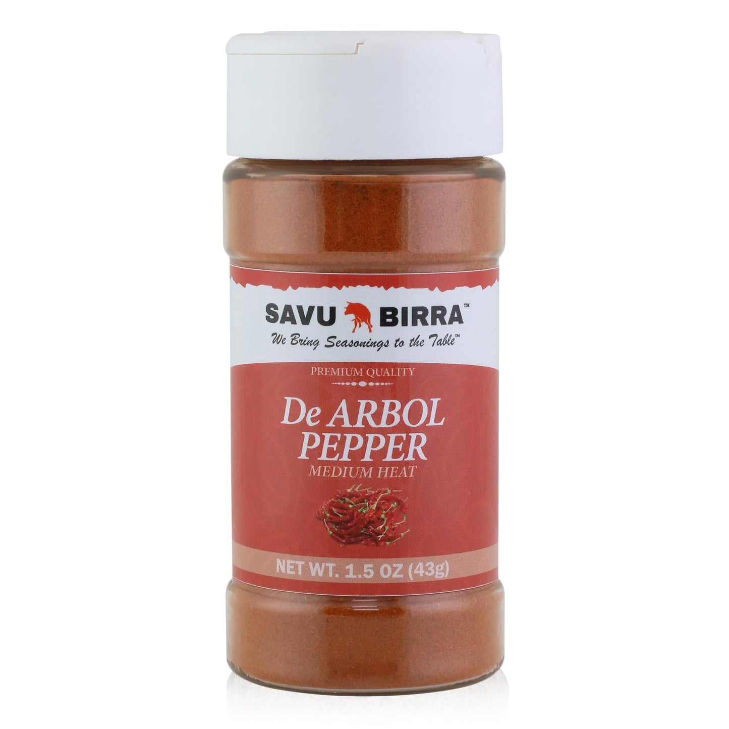 Savu Birra Gourmet Chile Pepper 4 Pack, De Arbol, Serrano, New Mexico Red & Guajillo Chile Pepper Powder