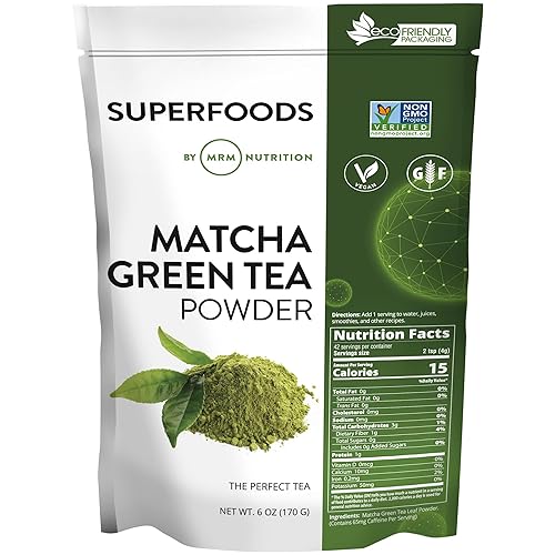 MRM Nutrition Superfoods Matcha Green Tea Powder - Grown In Japan, Superfood Powder for Matcha Lattes, Smoothies & Baking -Vegan, Gluten-Free