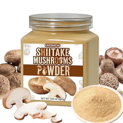 Shiitake Mushroom Powder, 7.05 oz (200g) - 100% Natural Umami food for Broth, Soup, Mushroom Coffee, Ramen & Sauces | No Salt, No MSG, Vegan