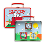 Peanuts x Sugarfina 3 Piece Candy Lunch Box | Chocolate Biscuits, Jelly Bears, Lemonade Stars