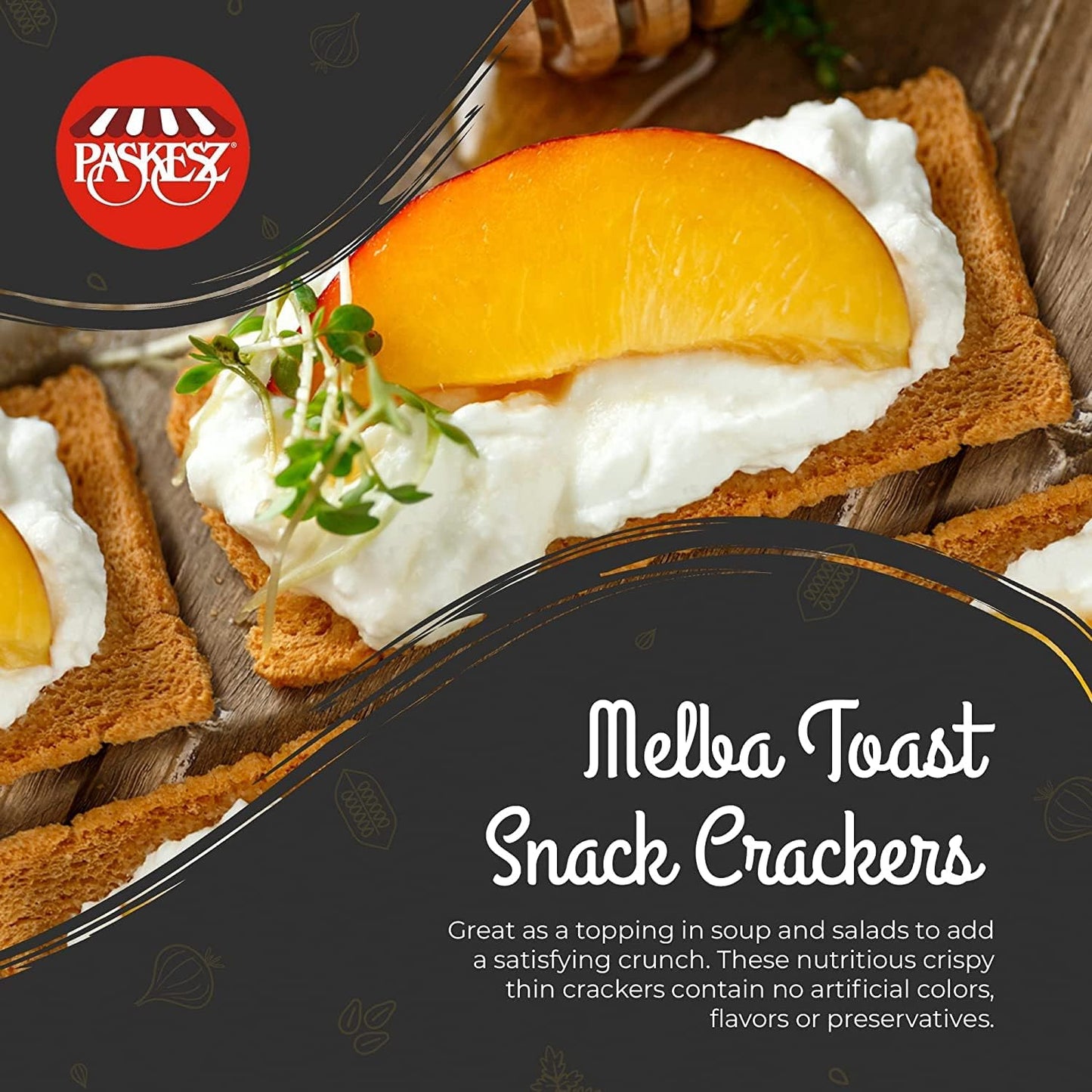 Only Kosher Candy Melba Toast Flatbread Crackers Classic Original Kosher Parve with No Artificial Flavor, Fresh Natural Ingredients, Kosher Certified