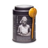 JusTea MT. KENYA BLACK | Loose Leaf Black Tea | Tin with Hand Carved Tea Spoon | 40+ Cups (3.2oz) | High Caffeine | Award-Winning | Fair Trade |