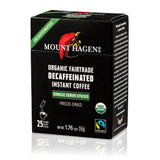 Mount Hagen 25 Count Single Serve Instant Decaf Coffee | Decaffeinated Organic Arabica Beans | [25 sticks/1.76oz/50g]