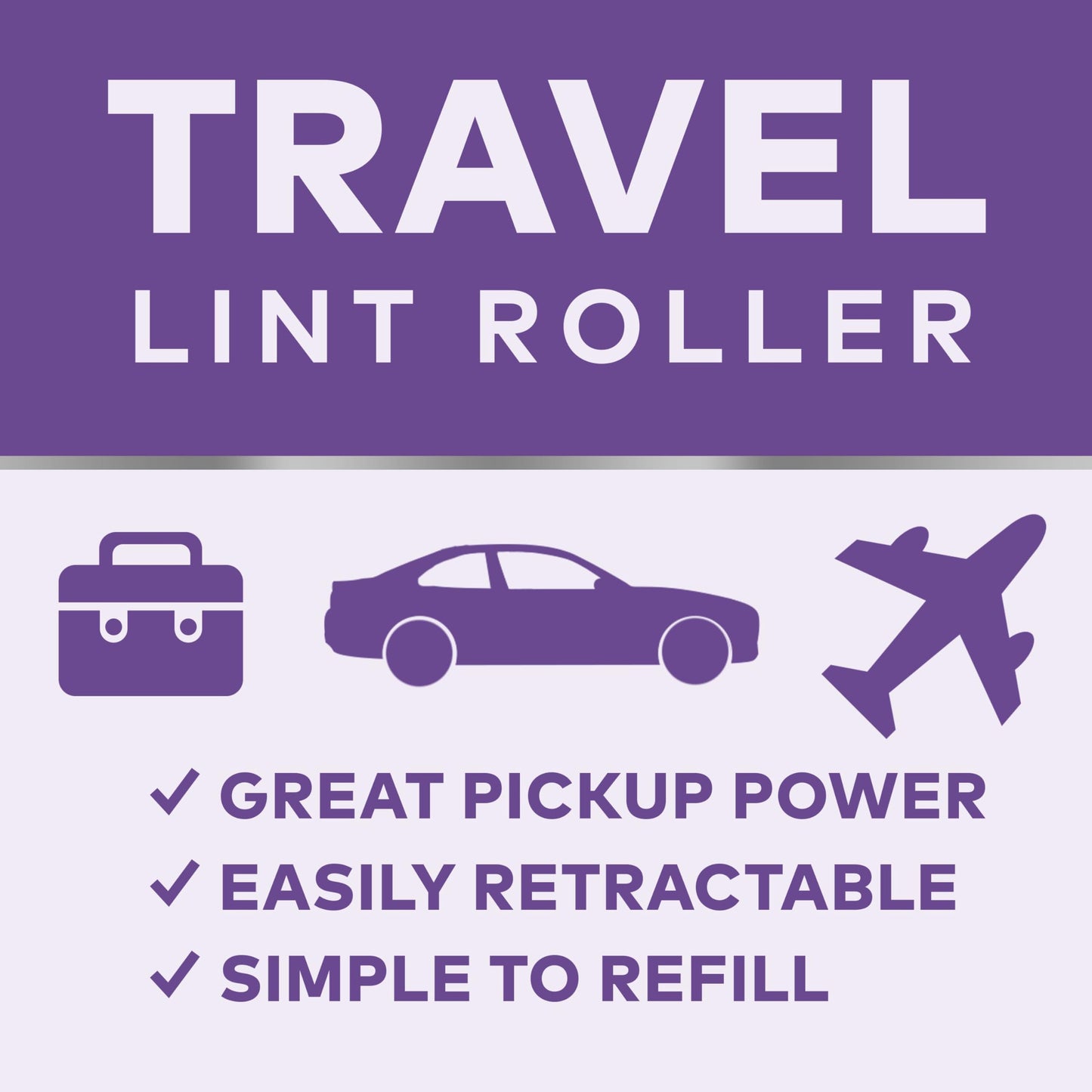 Scotch-Brite Retractable Lint Rollers 3-Pack, Portable Travel-Size Lint Removers for Pet Hair on Clothes, Furniture & Car, 3 in x 8.5 in Mini Rollers