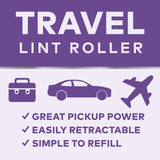 Scotch-Brite Retractable Lint Rollers 3-Pack, Portable Travel-Size Lint Removers for Pet Hair on Clothes, Furniture & Car, 3 in x 8.5 in Mini Rollers