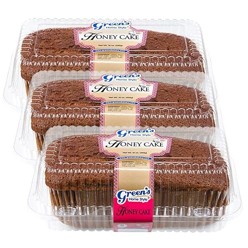 Green's Bakery Traditional Honey Cake Dessert Gift Pack, 3 Pack, Traditional Jewish New Year Treat, OK Certified Kosher and Pareve, Dairy Free and Nut