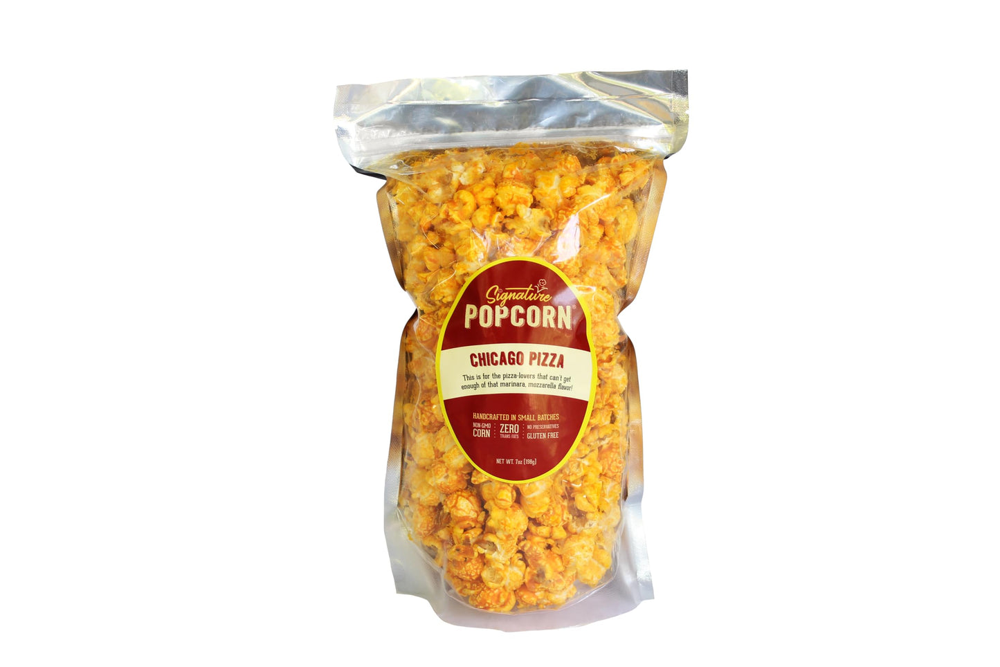 Signature Popcorn - 3-Pack Large Resealable Bags, Chicago Pizza, Gourmet Popcorn Snack, Gluten Free
