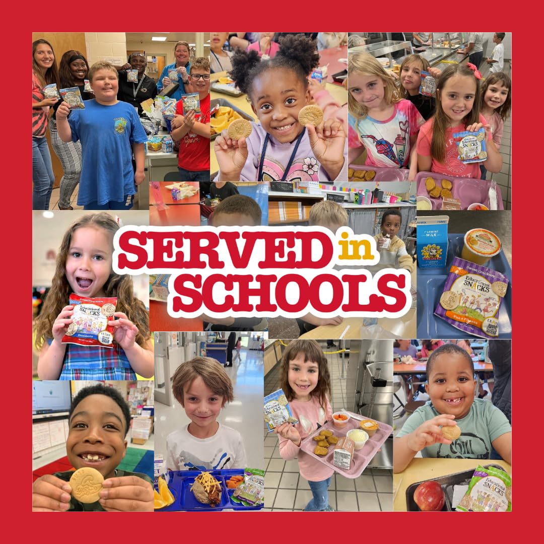 EDUCATIONAL SNACKS - U.S. Presidents Edition | Nut-Free, All-Natural Educational Snacks for Kids | Discover U.S. Presidents & the White House