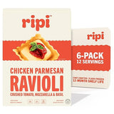 Ripi Chicken Parmesan Ravioli - Crushed Tomatoes, Mozzarella & Basil - Frozen Pasta Meal - Ready in Under 5 Minutes, 9oz packs (6 Pack, Chicken