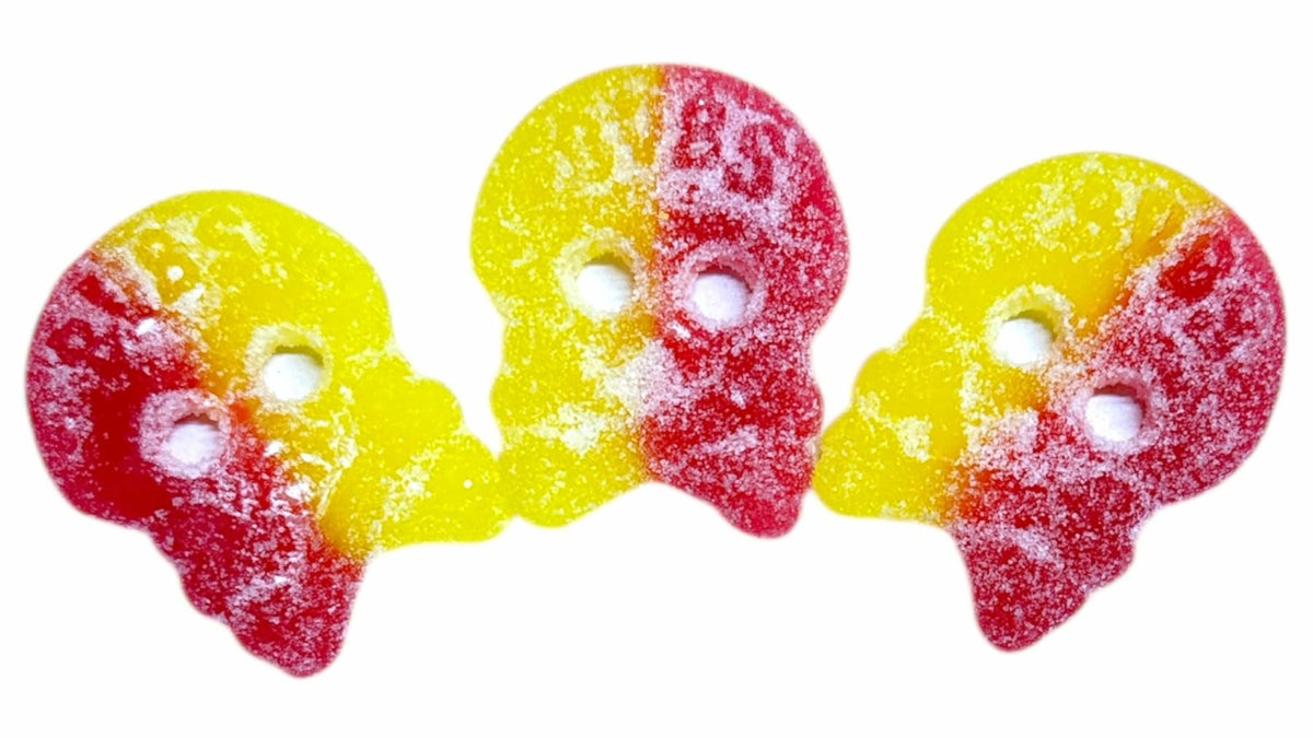 Bubs Godis, STORA SURSKALLAR 3,2 KG KART. (sour skull gummy) (2.200 Lbs)