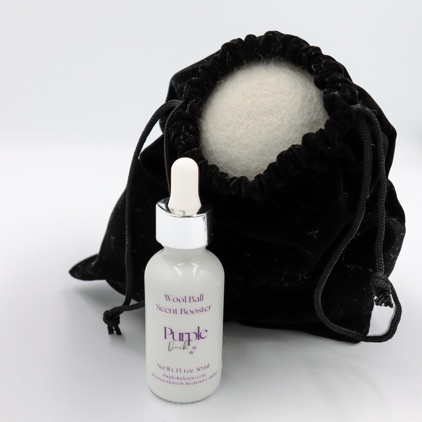 Purple Duck Wool Dryer Balls with Scent Booster - Reusable Dryer Balls for Laundry, Softens Fabrics, Reduces Static, Includes Scent Booster - Linen
