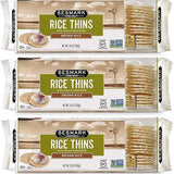 SESMARK Brown Rice Thins - Gluten Free, Non-GMO, Whole Grain Certified, Kosher - Wholesome and Flavorful Crackers - 3.5oz (Pack of 3)
