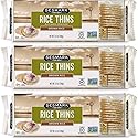 SESMARK Brown Rice Thins - Gluten Free, Non-GMO, Whole Grain Certified, Kosher - Wholesome and Flavorful Crackers - 3.5oz (Pack of 3)