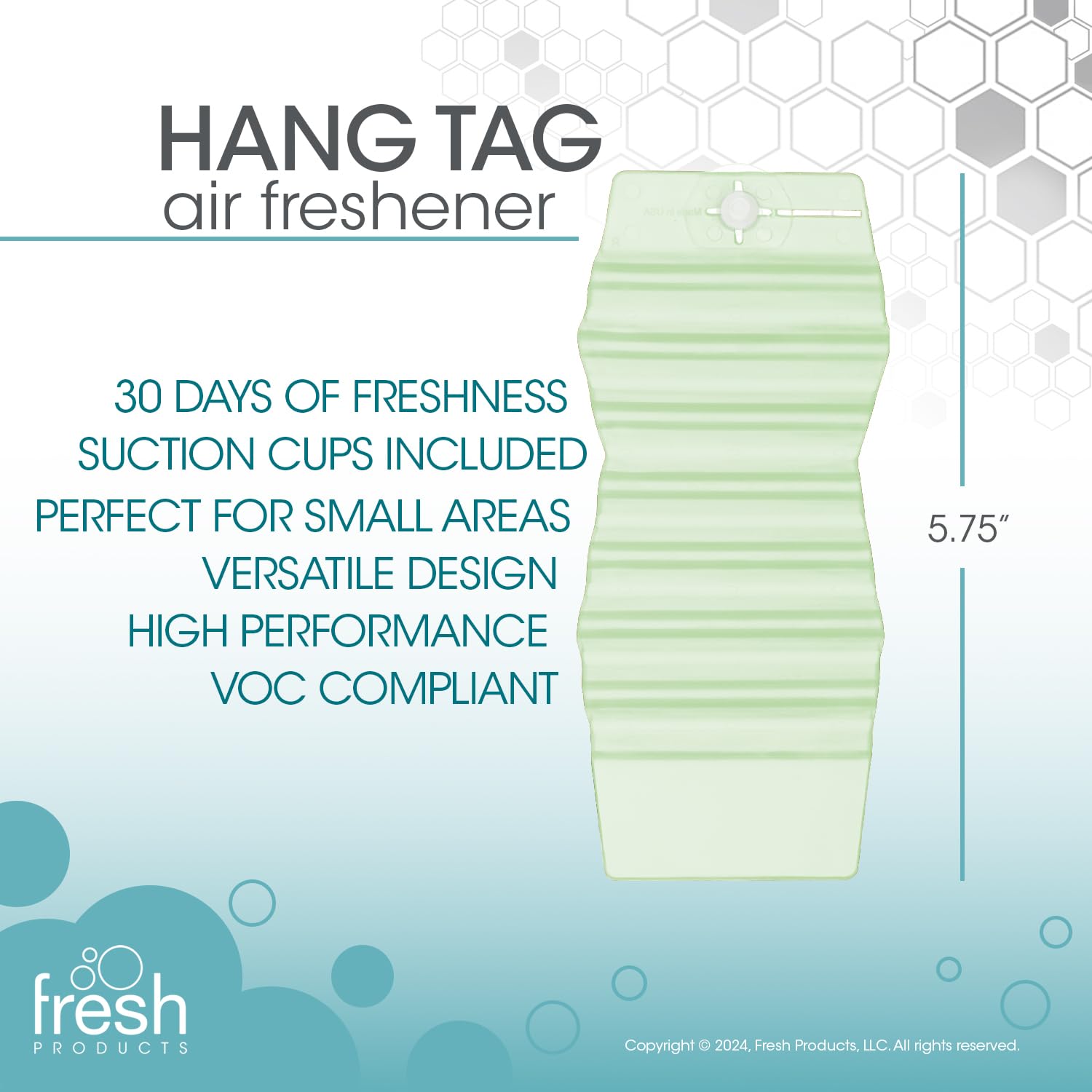 Fresh Products Hang Tag Air Freshener for Small Spaces Discreet Made with Natural Oils Suction Cup to Flat Surfaces Made in the USA Herbal Mint 12