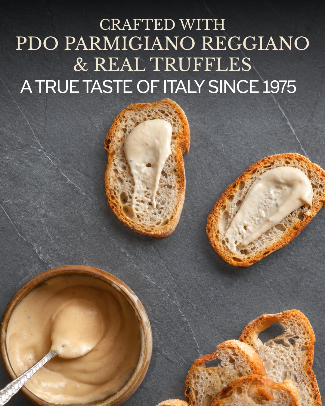 TartufLanghe Parmigiano Reggiano Black Truffle Cream Sauce - Authentic Italian Truffle Sauce for Pasta with Cheese, Gourmet Cooking Cream, Gluten Free