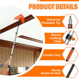 LAANPOLE 26FT Reach Dusters for Cleaning, Ceiling Fan Cleaner Duster with Extension Pole, Wall and Baseboard Cleaner Mop with Handle for Window Cobweb