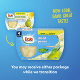 Dole Diced Pears in 100% Juice - Dole Fruit Bowls Snacks - 4 oz Fruit Bowls - 4 Pack