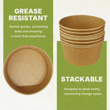 Klex 24 Oz 300 Pcs Kraft Paper Bowls, Disposable Salad Take-Out Containers