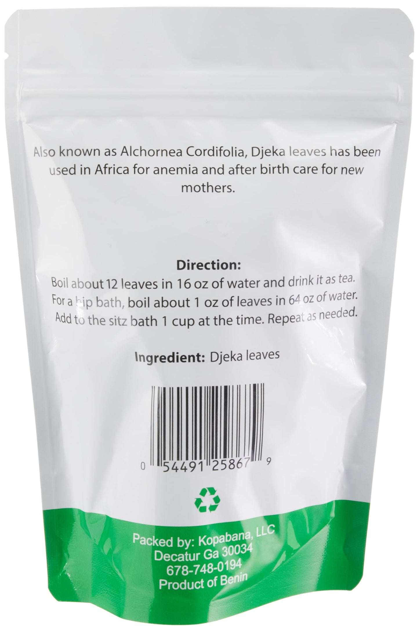 KOPABANA Brown Djeka Leaves | ogymama | Alchornea Cordifolia Dry Leaves | Christmas Bush | V steam Herbs | Yoni Care 1.5 oz