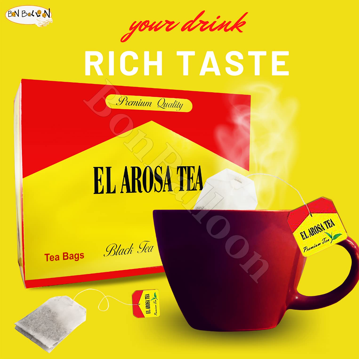 Al Arousa Alarousa Black Tea Bags Teas Indian Kenyan Natural Traditional Egyptian Dust Egypt Arabian Strong Rich Pure Oriental Natural Taste Breakfast