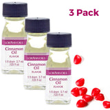 LorAnn Cinnamon Oil SS Flavor, 1 dram bottle (.0125 fl oz - 3.7ml) 3 Pack - includes a recipe