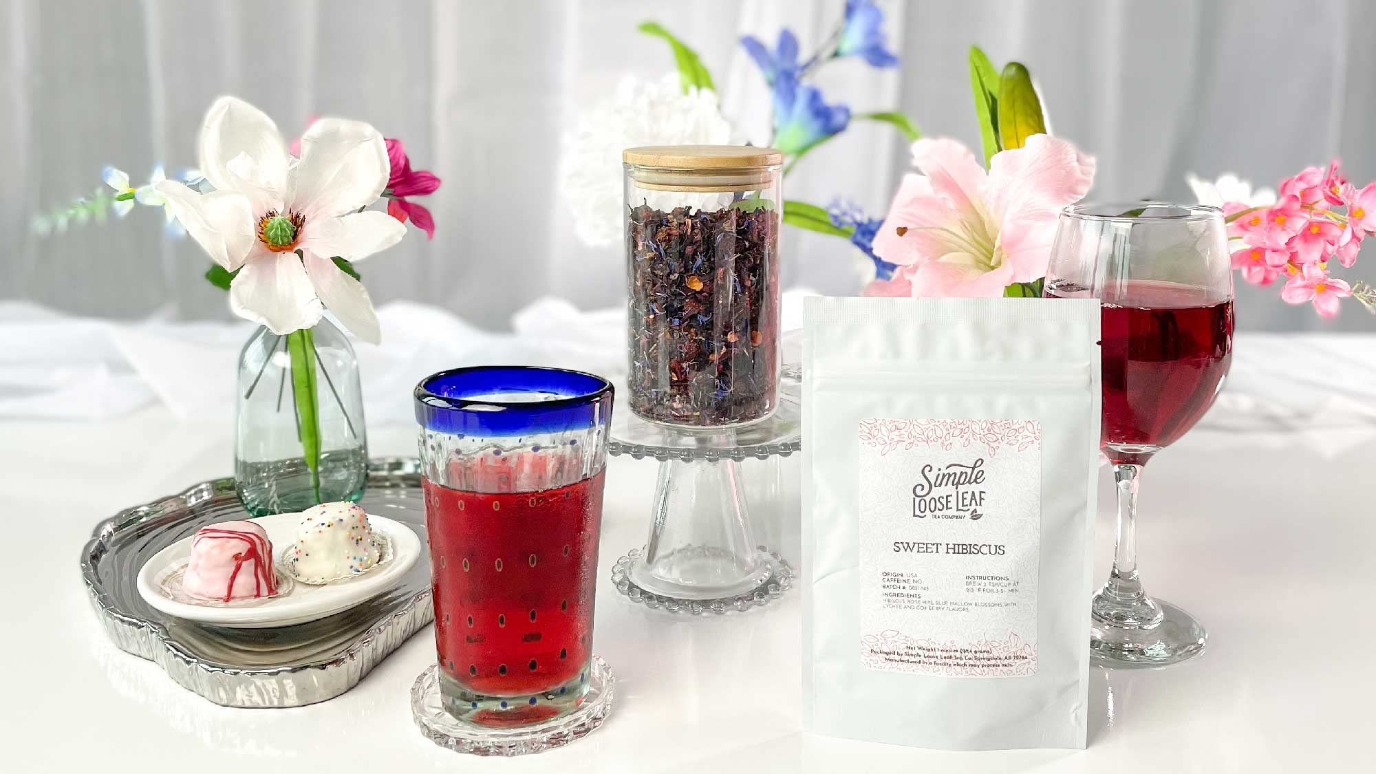 Simple Loose Leaf - Sweet Hibiscus Tea - Premium Loose Leaf Herbal Tea - Caffeine Free - Simple and Elegant (4 Ounce)