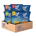 SaltMe! 4 flavor variety pack Potato Chips, 50% Low Salt, Kosher, Non-GMO, Better for You Chips, Original-BBQ-SC&Onion-Ched&Sour Cream 5 Ounces, Pack