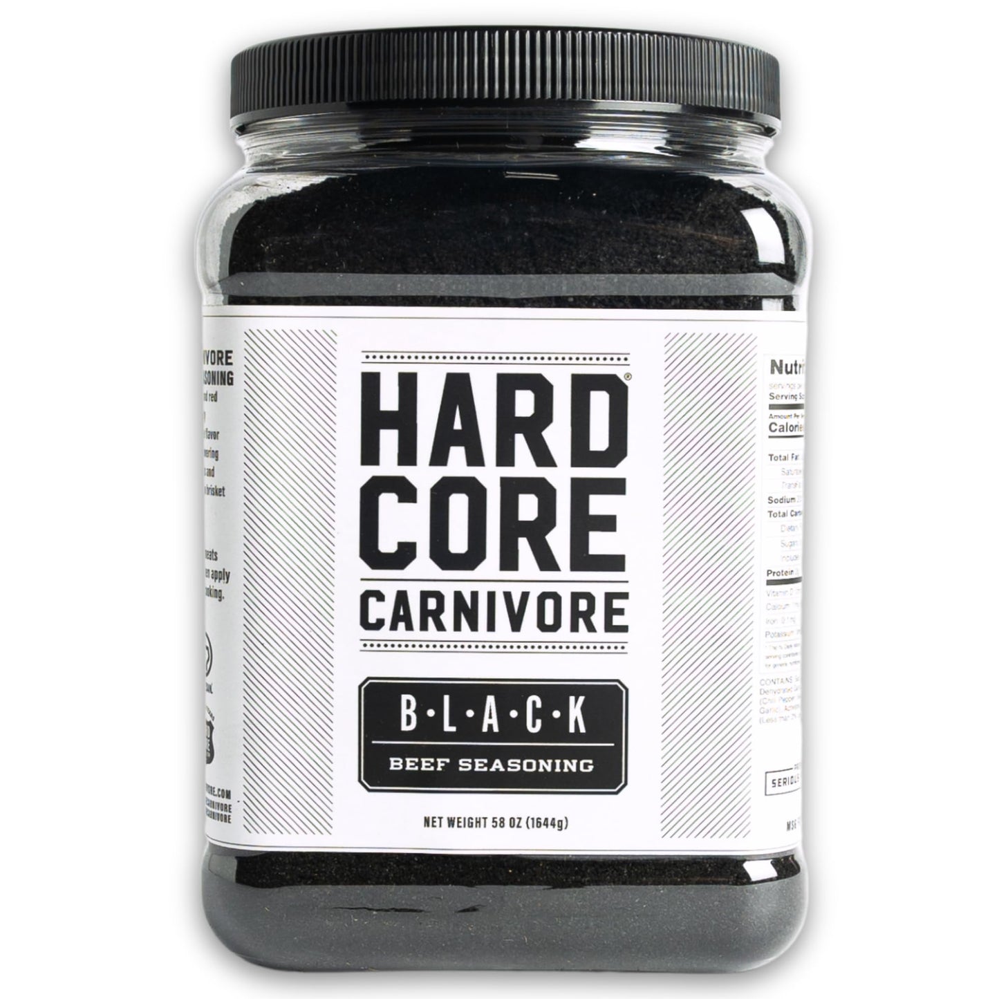 Hardcore Carnivore Black: Activated Charcoal Meat Seasoning Rub (58 oz Mega Pack) Texas-Made, Blend for Steak, Brisket, Burgers, BBQ, Grilling
