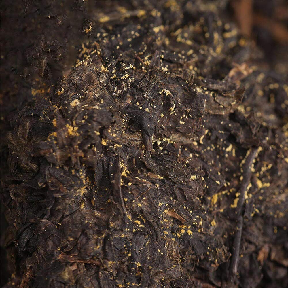 FullChea - 2023/2025 Fucha Tea Brick - Dark Tea Loose Leaf - Golden Flower Tea - Heicha From Hunan Anhua - Aids Digestion - 11.21oz / 318g