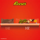 Reese's Sticks, Chocolate and Peanut Butter Creme Wafer King Size, Candy Bar, 3 Ounce