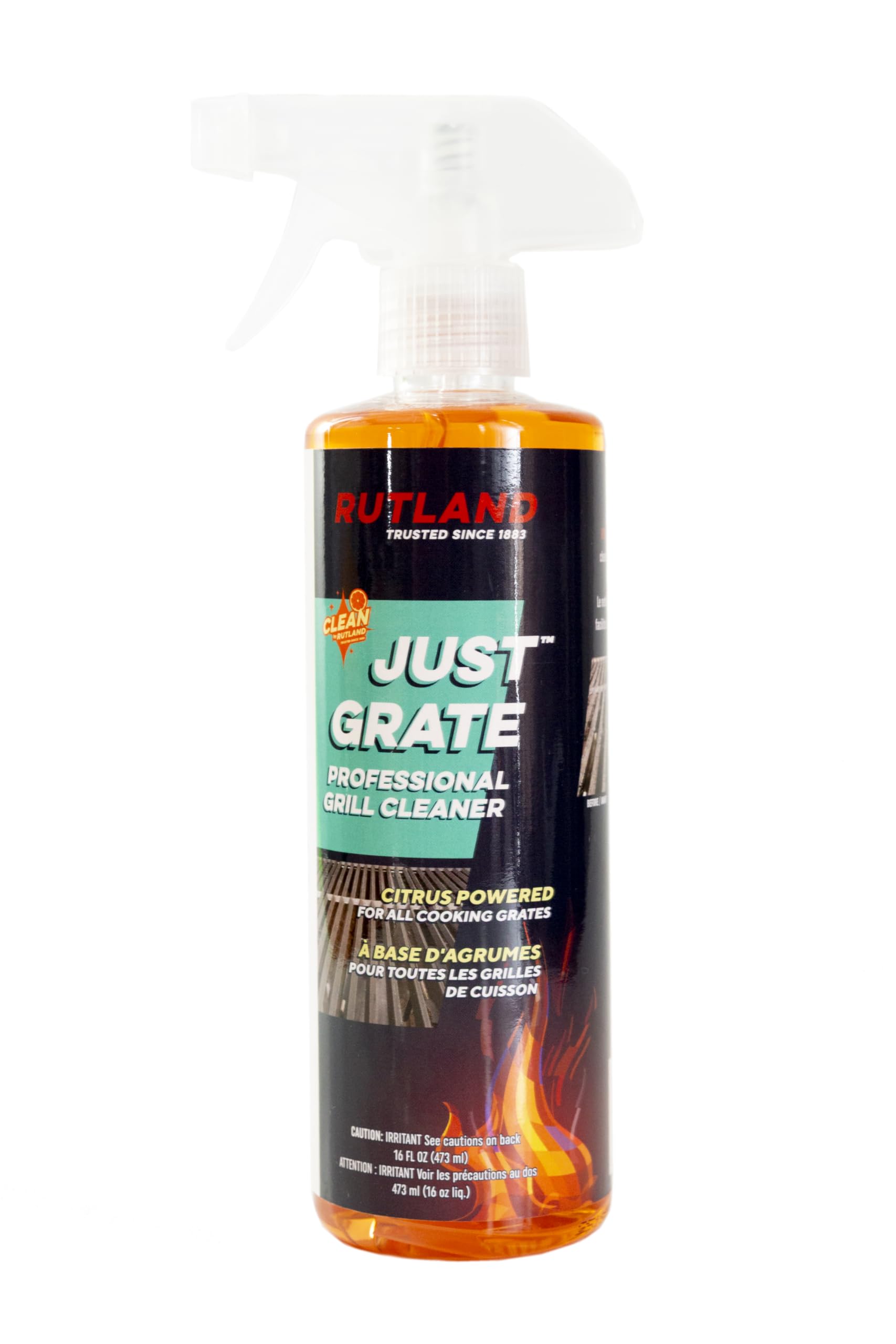 Rutland Just Grate Grill Cleaner, Citrus Degreaser, BBQ Grill Interior & Exterior, 16 fl oz