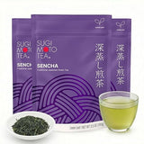 SUGIMOTO TEA Japanese Sencha Fukamushi Green Tea Loose Leaf 3.5 oz (100 g) Pack of 3