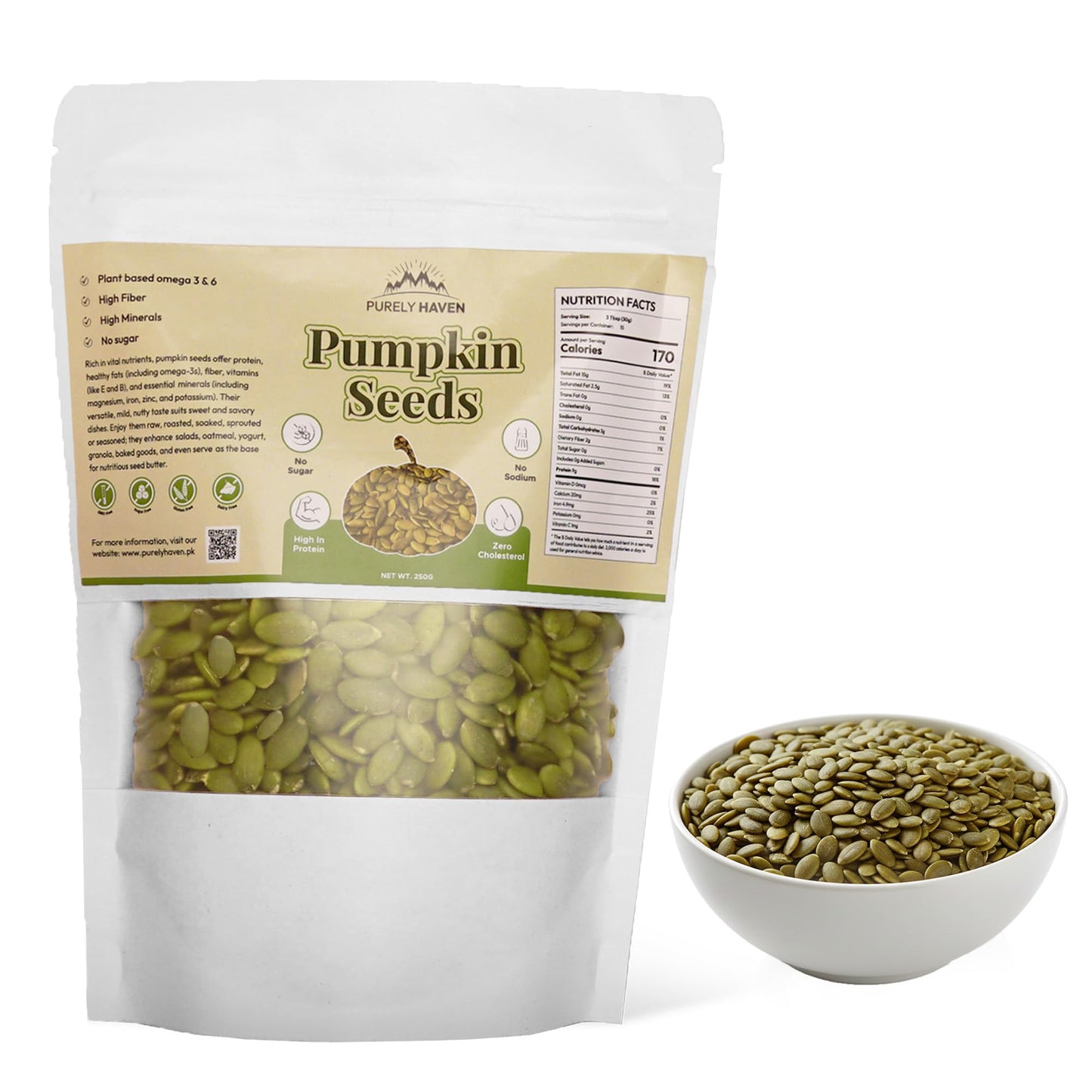 Organic Raw Pumpkin Seeds (Pepitas) - 100% Natural Pumpkin Seeds to Eat, High in Protein, Zinc & Magnesium - Vegan, Keto Friendly Superfood Snack