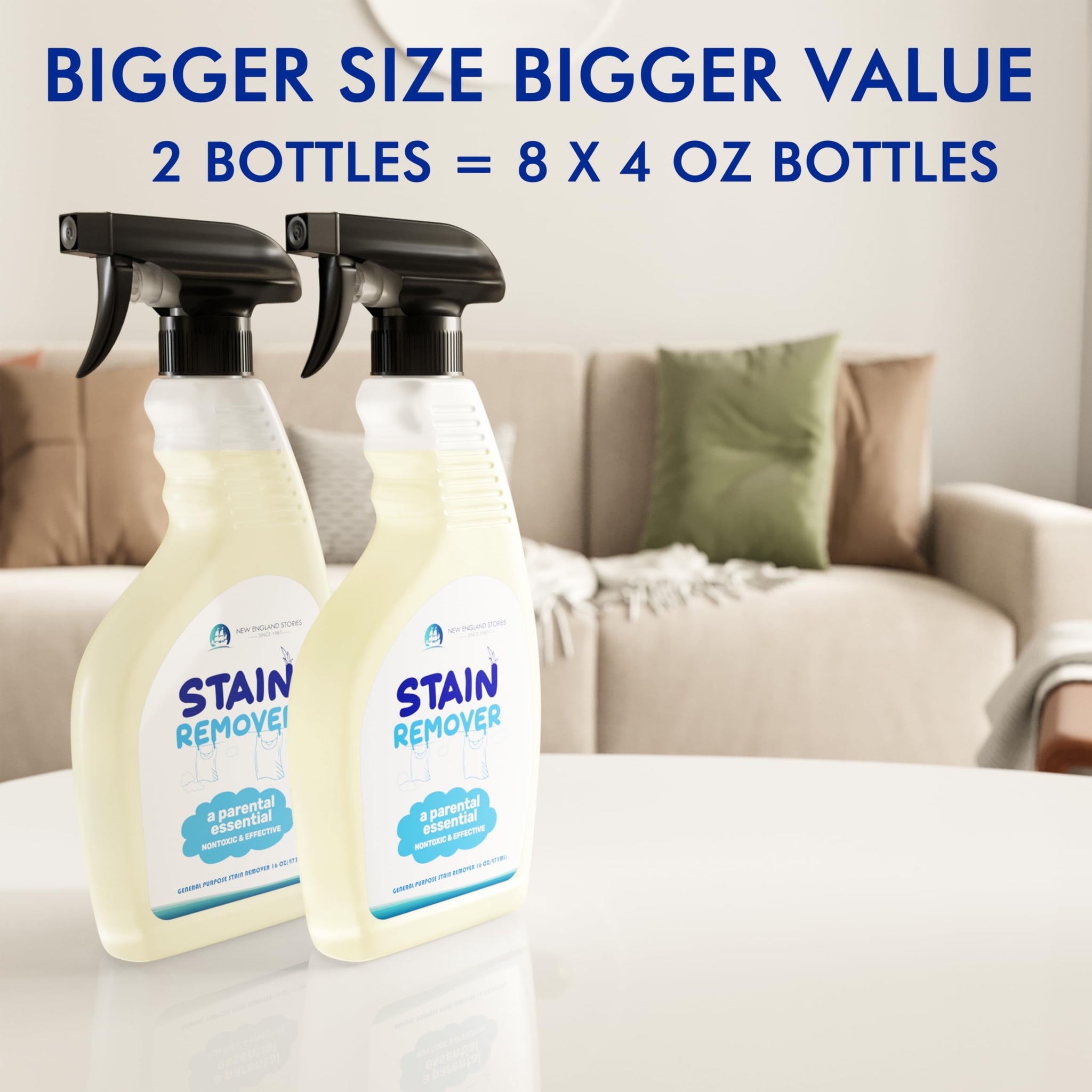 New England Stories Stain Remover Spray | Gentle Yet Effective for Baby Stains | Non-Toxic, Clean Ingredients, No Added Fragrance | Laundry Spot