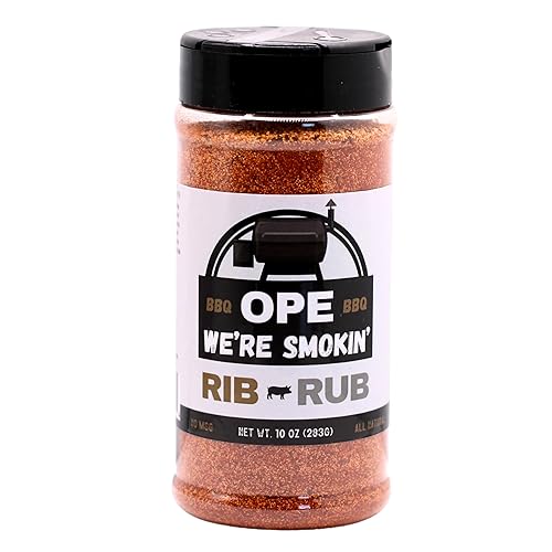 BBQ Rib Rub Seasoning (10 oz) - All Natural Pork Rub for Ribs, Pulled Pork & Chops - No MSG, Gluten Free - Bold Smoky BBQ Flavor - Ope We’re Smokin’