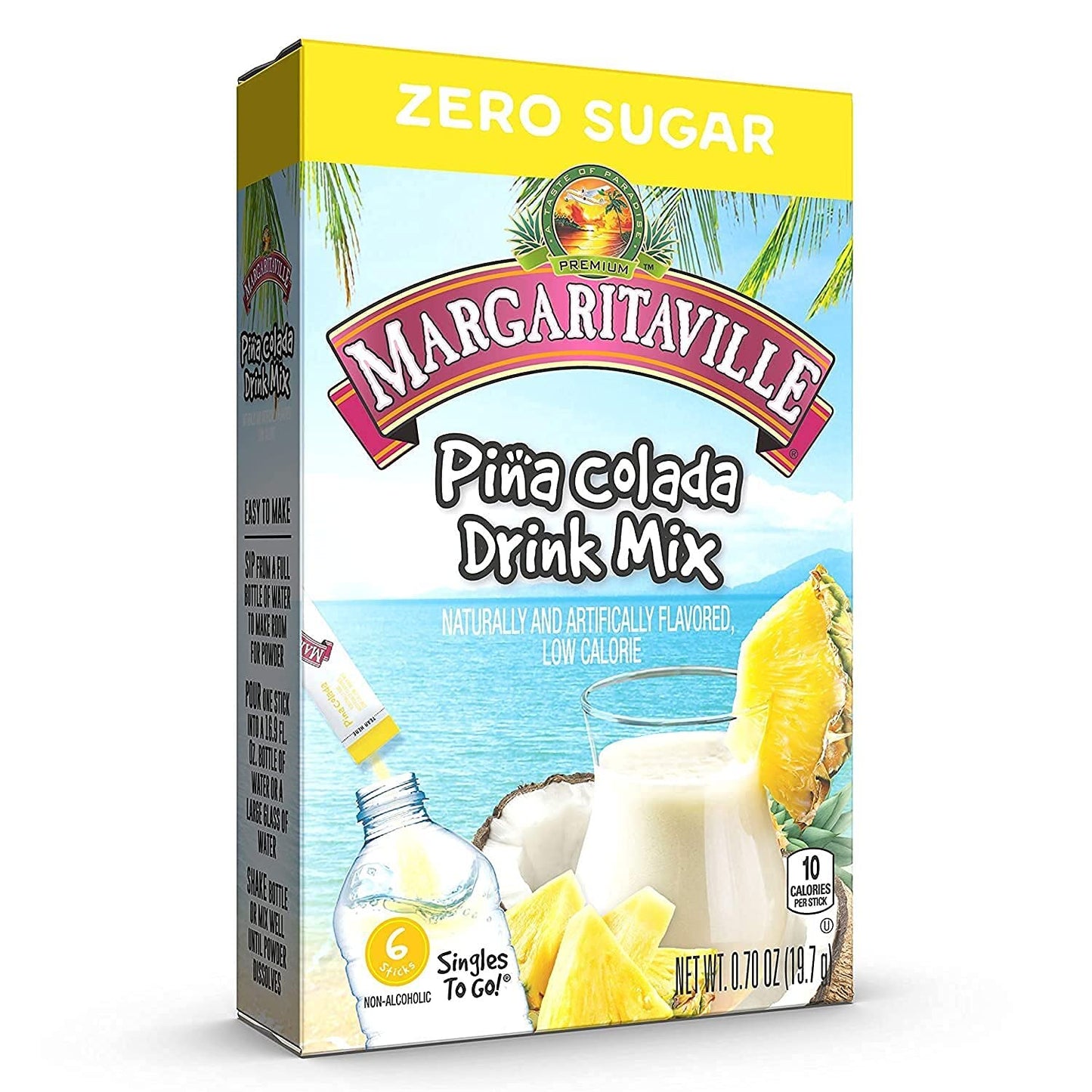 Margaritaville Singles to Go Drink Mix Ultimate Summer Variety Pack, 1 Strawberry Daiquiri, 1 Pina Colada, 1 Margarita, 1 CT