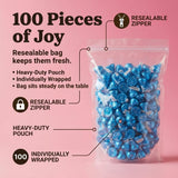 Hershey.sKisses Cookies and Cream Chocolate in Blue Foil - 1LB Resealable Pouch (Aprox 100pcs) - Individually Wrapped White Creme Candy for Baby