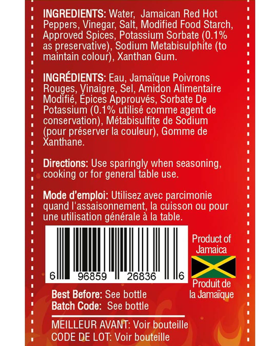 Kendel Jamaican Hot Pepper Sauce - Authentic Hot Sauce for Jerk Chicken, Marinades & Table Seasoning - Vegan, No Sugar Added, Low Sodium - 142ml