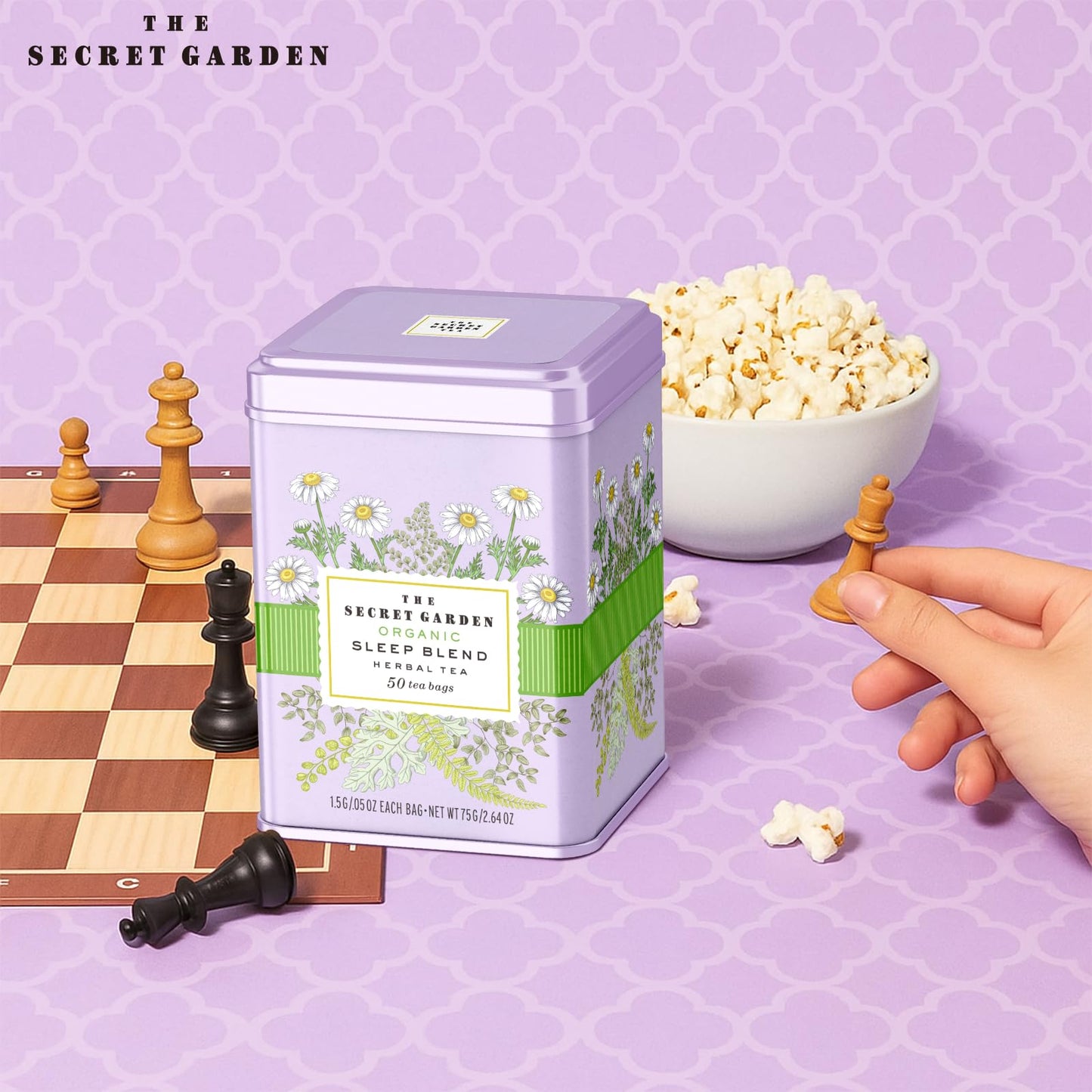 Life Plus Style Gourmet The Secret Garden Sleep Tea USDA Organic Chamomile Peppermint & Fennel Blend Caffeine-Free Non GMO Gluten Free 50 Tea Bags in