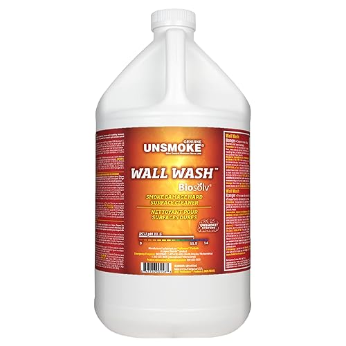 Unsmoke Wall Wash with Biosolv, Multipurpose Degreaser for Walls and Smoke Damage, Hard Surface Cleaner, 1-Gal Bottle