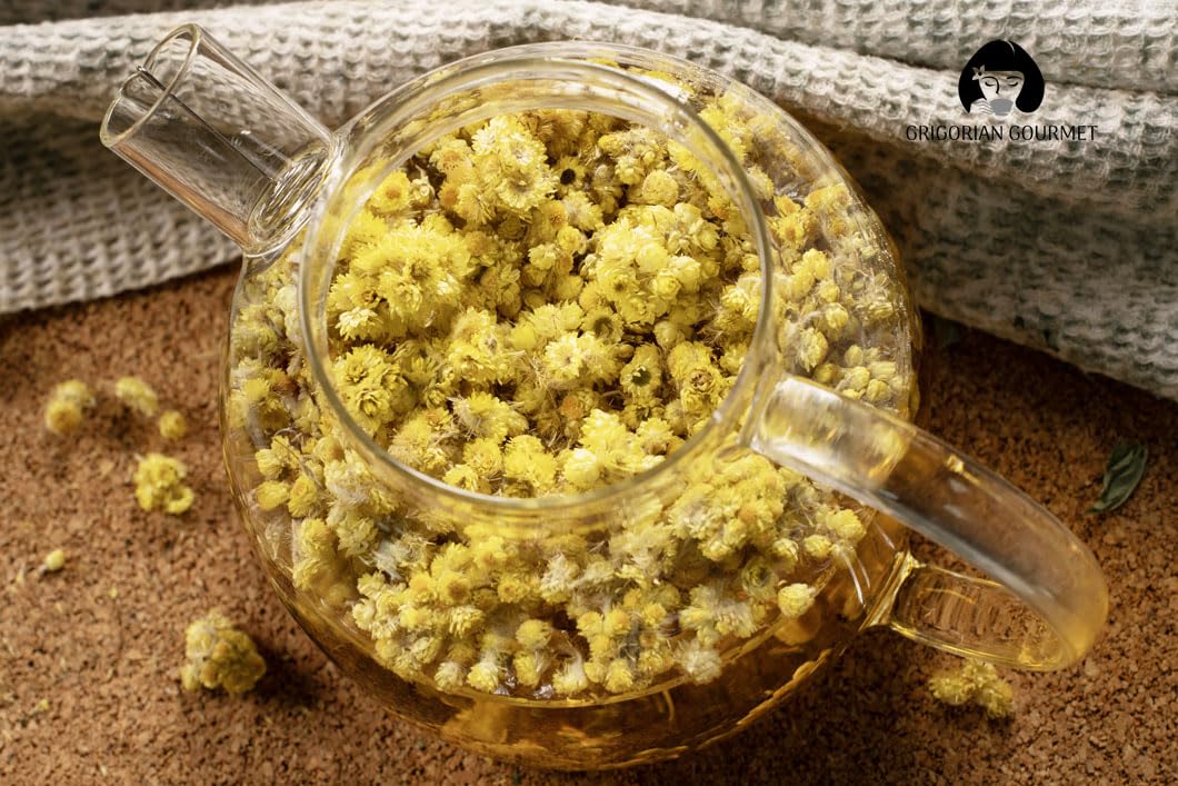 Immortelle (Helichrysum Pallasii) 1 OZ (30g) Dried Flowers Loose Herbal Tea | Wild-Harvested from the Mountains of Armenia | Naturally Sourced