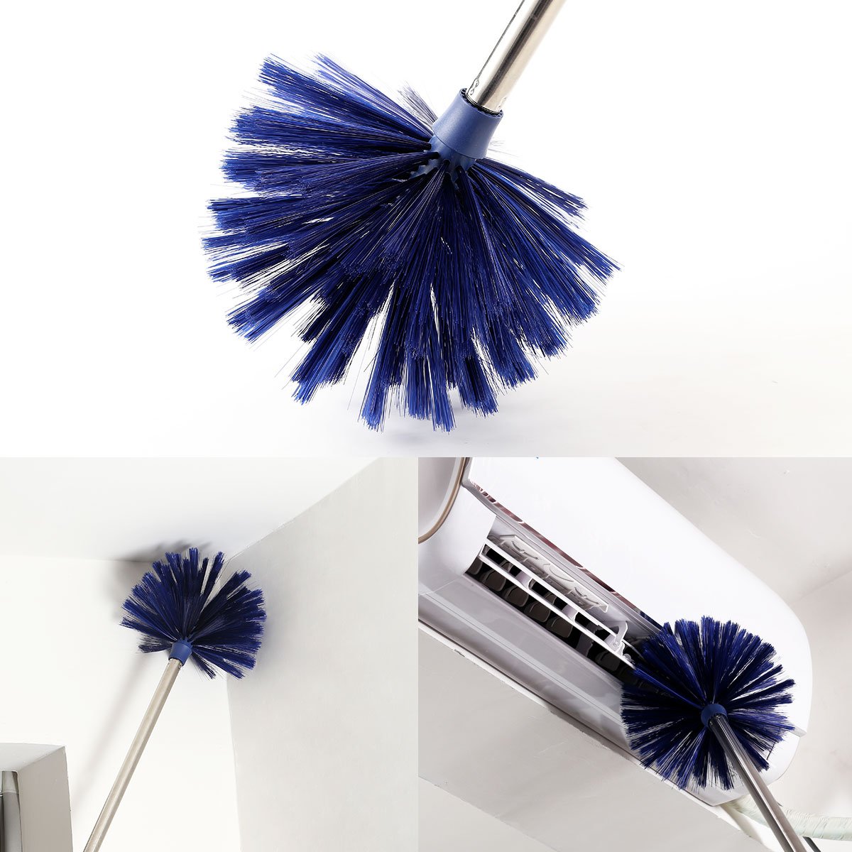 Cobweb Duster, MEIBEI Removable and Washable Ceiling Fan Duster with Long Handle-72.1", Non-Scratch Bristles Cobweb Brush for Cleaning High Ceiling