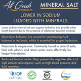 All Goods Sea Salt - Fine Grain, 16 oz, 100% Natural, Hand-Harvested, Rich in Essential Minerals, 30% Less Sodium, Kosher, Unrefined.