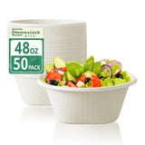 Homestockplus 48 Oz Bowls Disposable - Heavy Duty Compostable Paper Bowls, Microwave Safe Large Bowls, Ideal for Restaurant Catering, Salads, Buffets