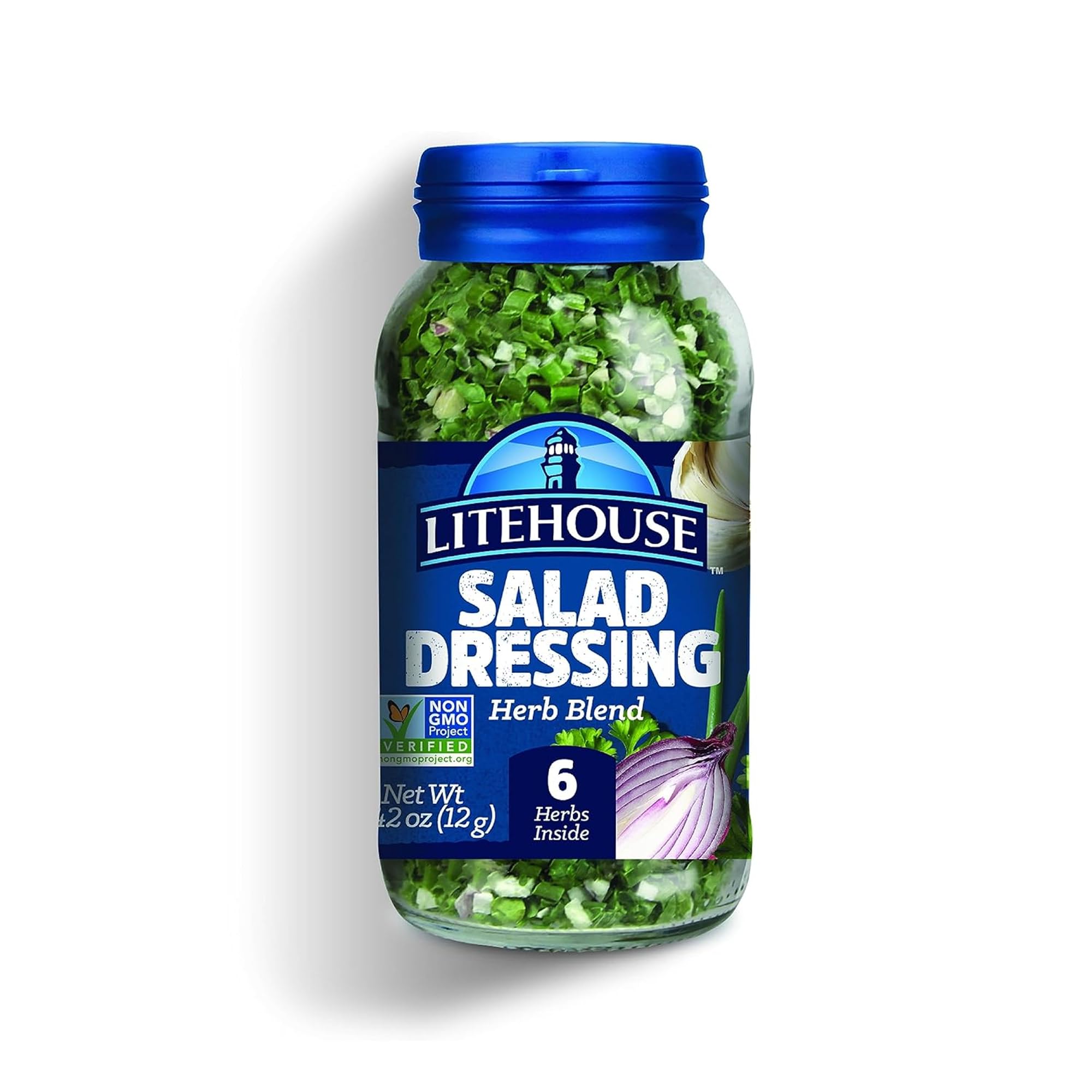 Litehouse Freeze Dried Salad Dressing Herb Blend, Mix of Chives, Garlic, Dill, Parsley, Shallots & Red Onion, Non-GMO, Gluten-Free, Fresh Herb Blend