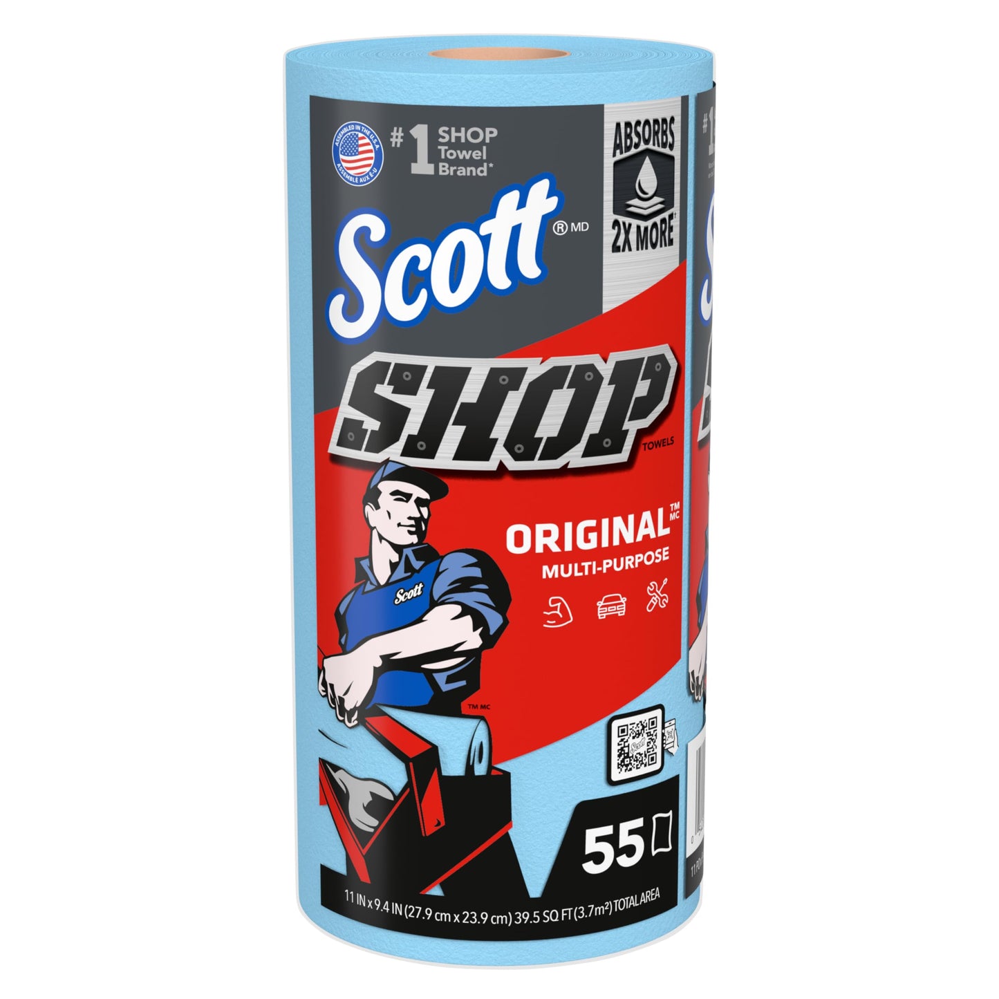 Scott Kimberly-Clark Professional Logistics Supply 75130KC Scott Shop Towels Blue 11 plug X 10,4 plug (27,9cm X 26,4cm), 1 Roll, 55 Per Pack