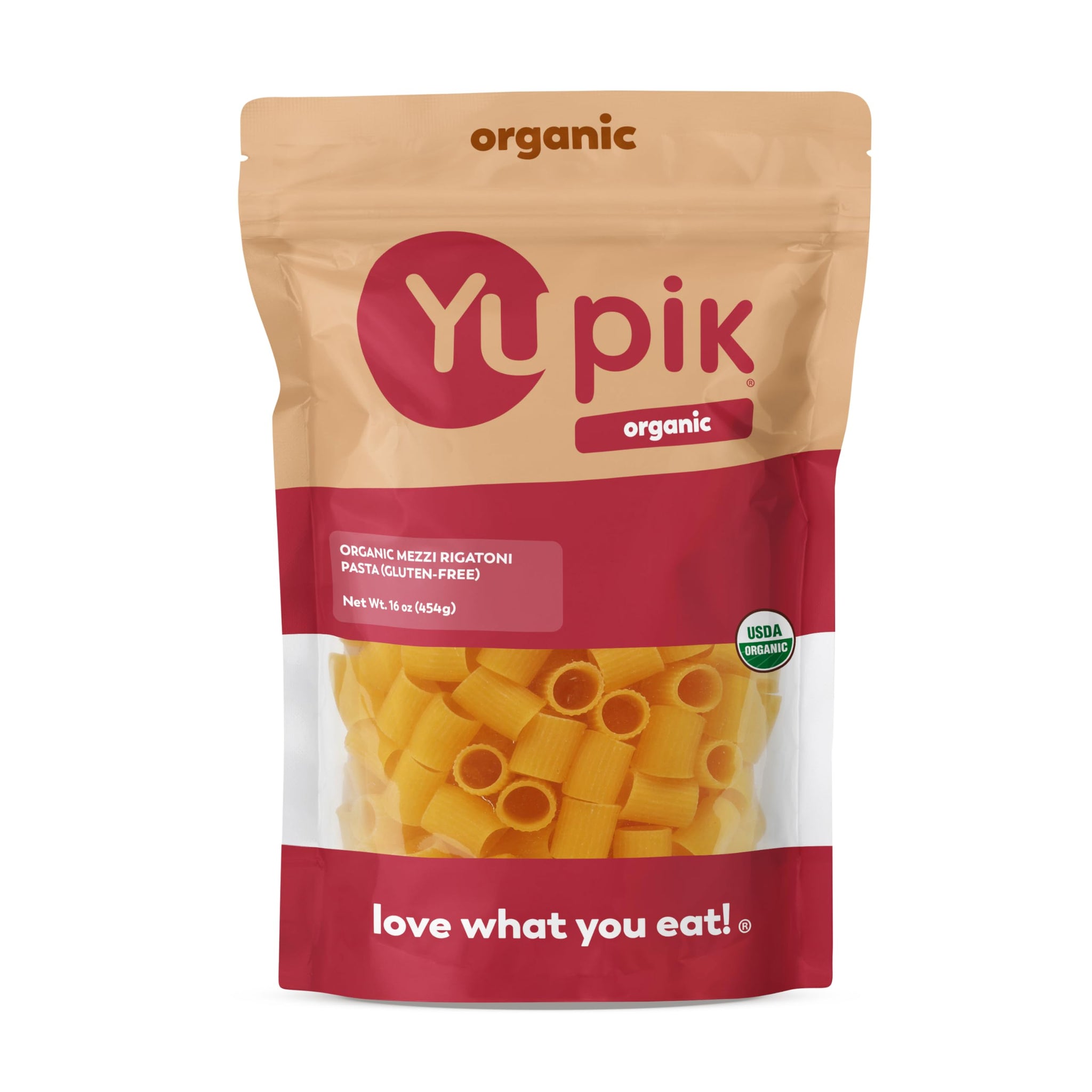 Yupik Organic Mezzi Rigatoni Pasta 16 oz (1 lb), Non-GMO, USDA Certified, Gluten-Free & Egg-Free Pasta Made with Organic Corn & Rice Flour, Authentic