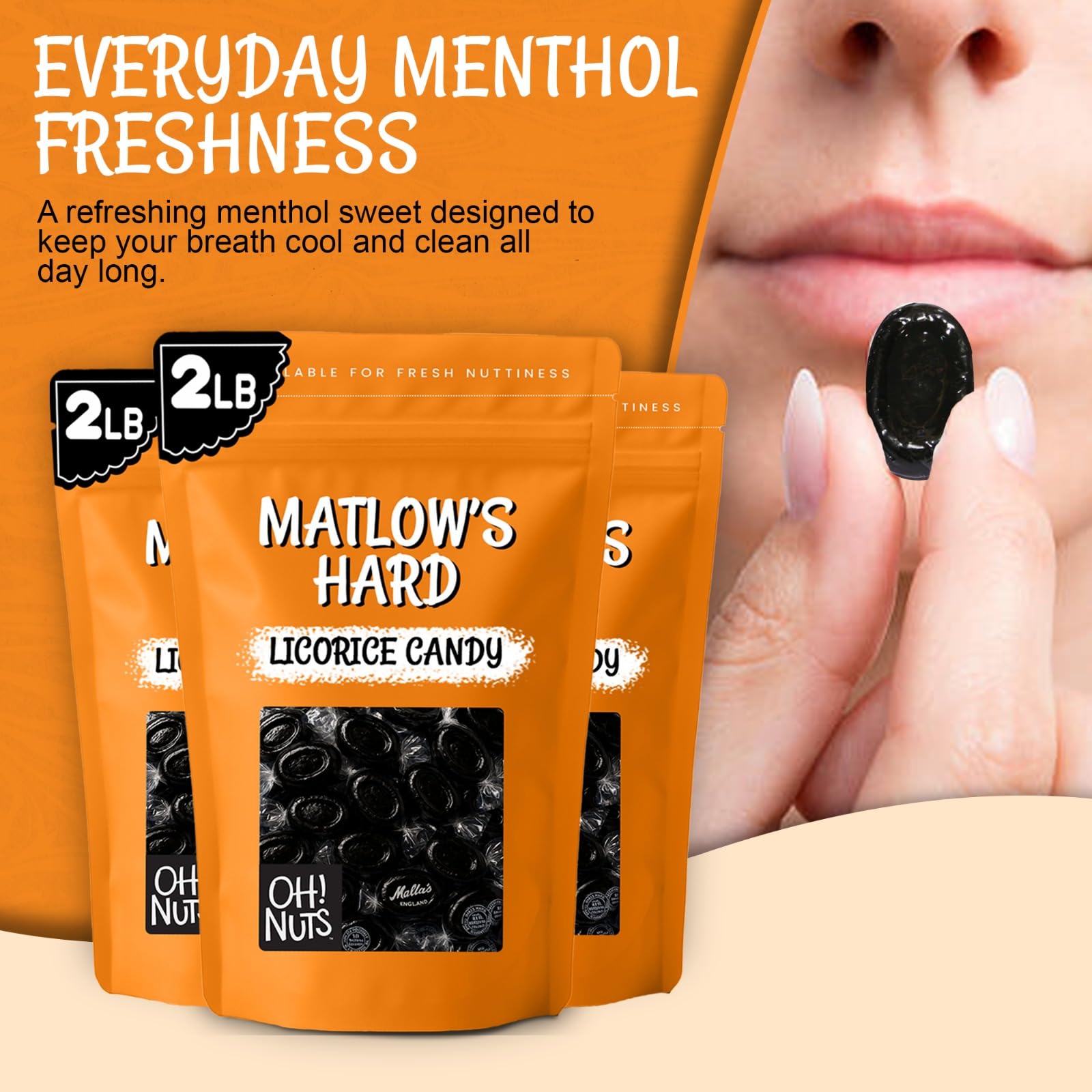 Matlow's Licorice Hard Candy | Kosher Licorice Candy - Individually Wrapped & Packed in 2 LB Resealable Bulk Bag | Great for Party, Office, Outing