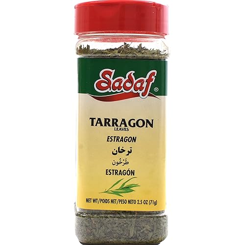 Sadaf Tarragon 2.5 oz. - Dried Tarragon Leaves - Tarragon for salad dressings - Dry Tarragon Herb in a PET Bottle with Shaker Top - Natural, Vegan